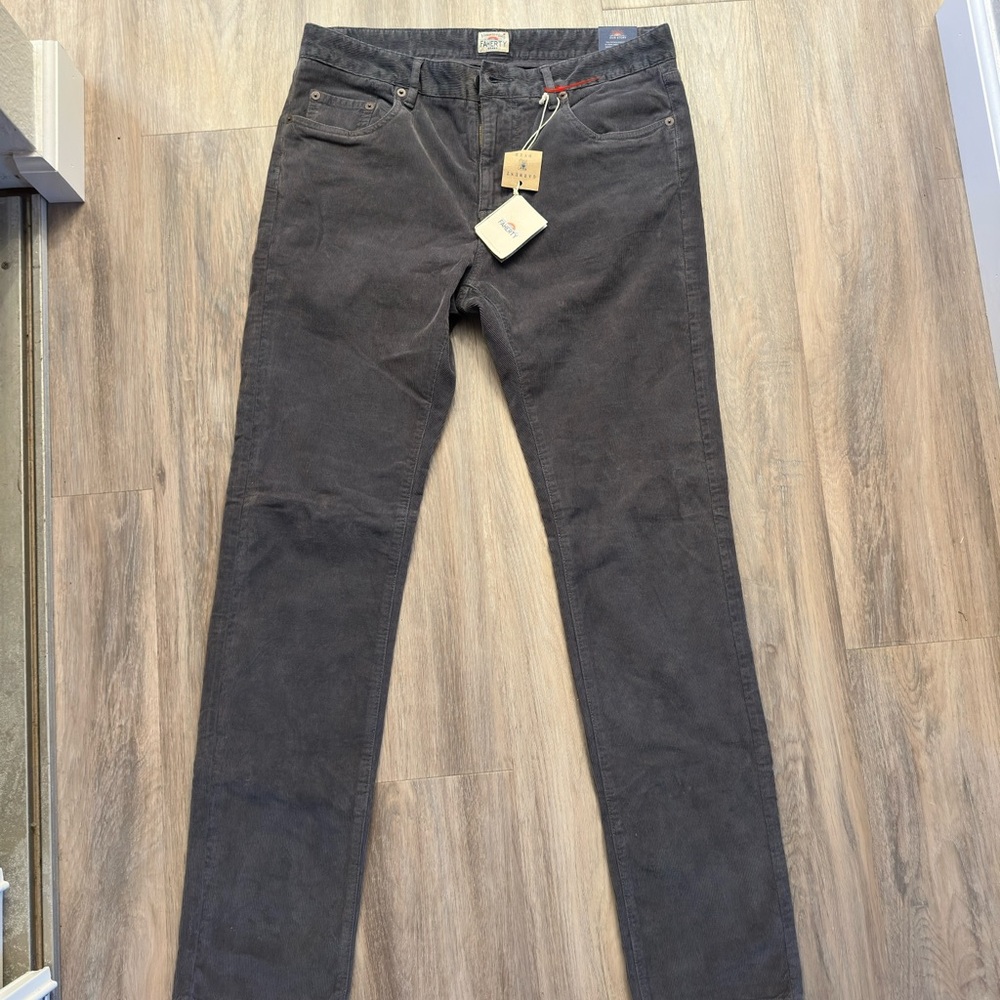 Faherty Men's Corduroy Pants in Dark Gray